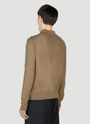 Lemaire Convertible Collar Cardigan - Man Knitwear Brown L